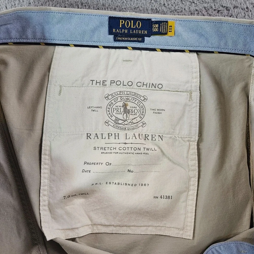 NWT Polo Ralph Lauren Chino Shorts Mens 50B Flat Front Classic Fit 10